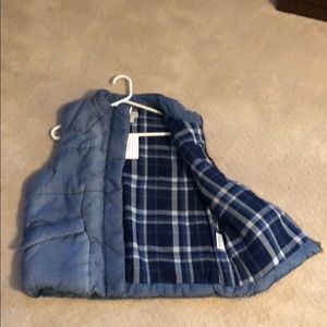 Chambray Denim Puffer Vest